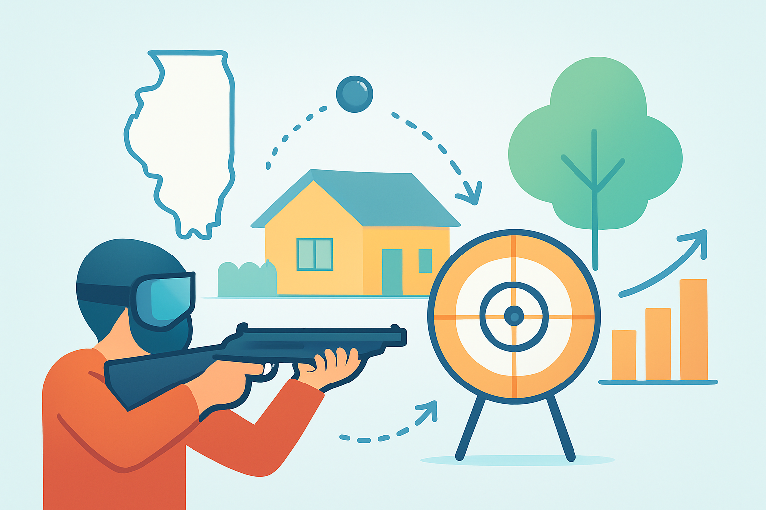 can you shoot a gun in your backyard in illinois